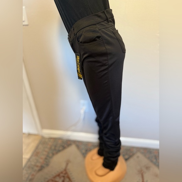 NWT BLACK PANT finished stacked ruching details at the outseam for a stacked XL - Picture 3 of 6